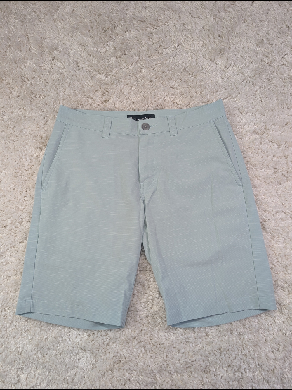 Travis Mathew Pale Blue Flat Front Performance Shorts
